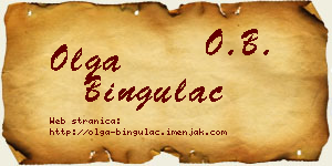 Olga Bingulac vizit kartica